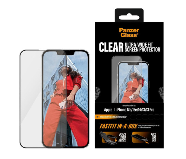 PanzerGlass Ultra-Wide Fit (Fastfit) do iPhone 17e/16e/14/13/13 Pro - 1603993 - zdjęcie